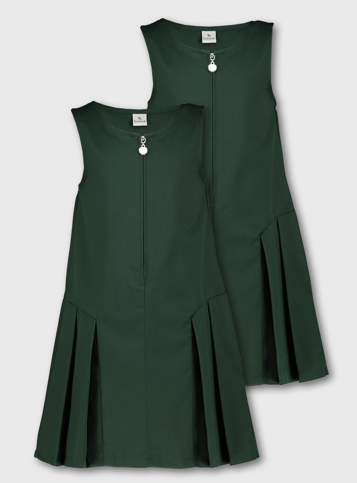 Green Zip Front Pleated Pinafore 2 Pack Review
