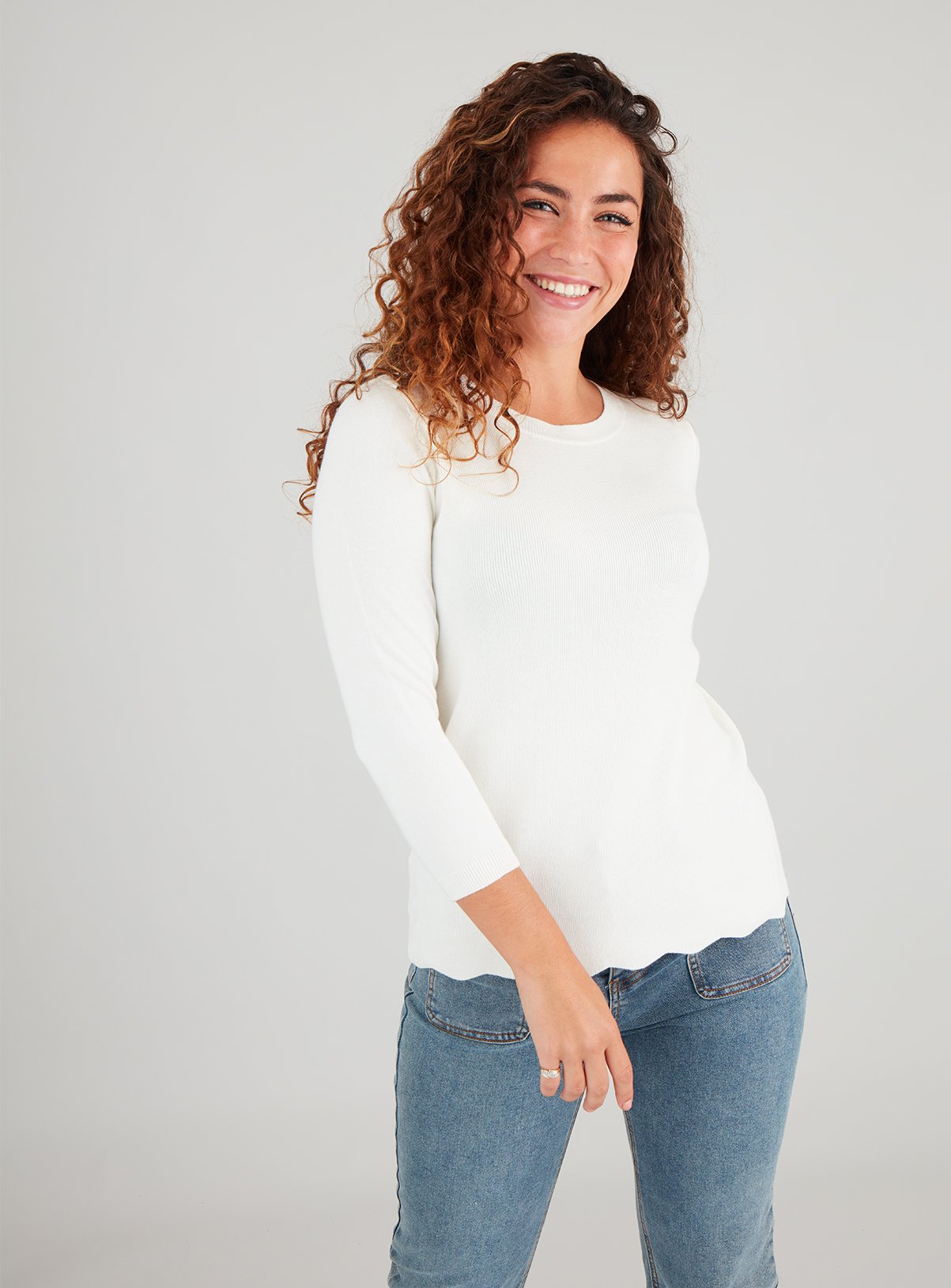 Cream Scallop Trim Jumper Review