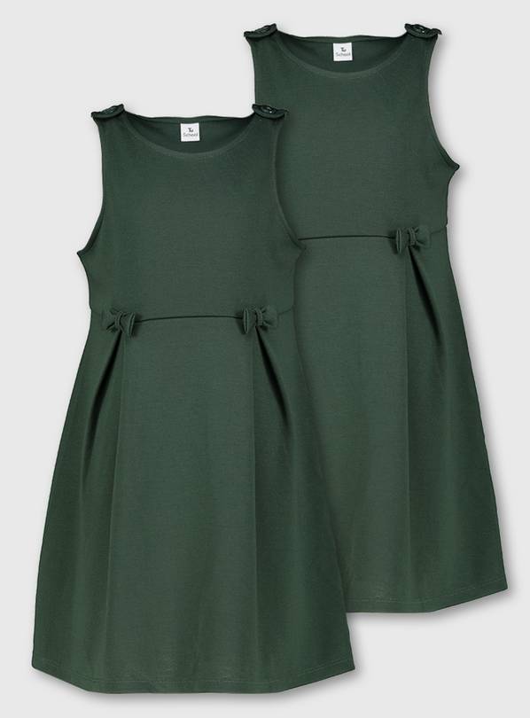 Dark Green Jersey Dresses 2 Pack - 6 years
