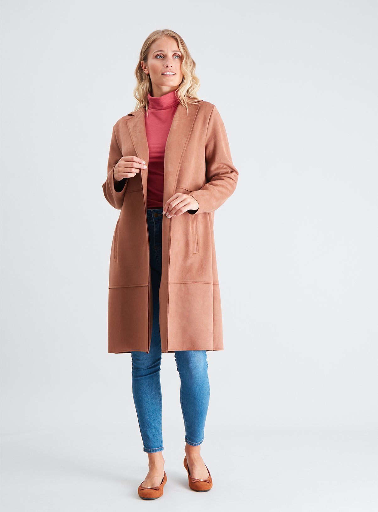 Tan Faux Suede Coat Review