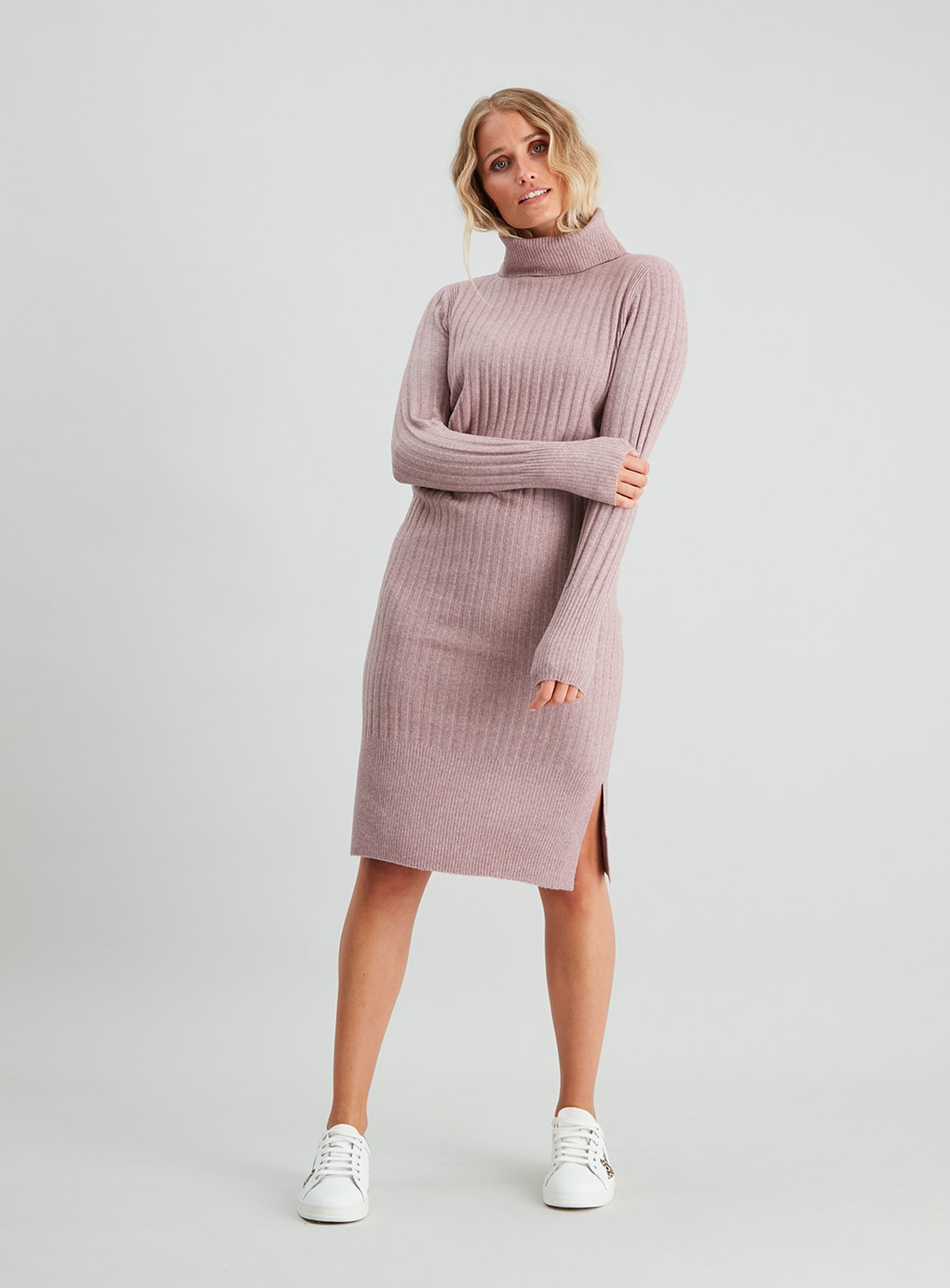 Pink Roll Neck Jumper Dress Review