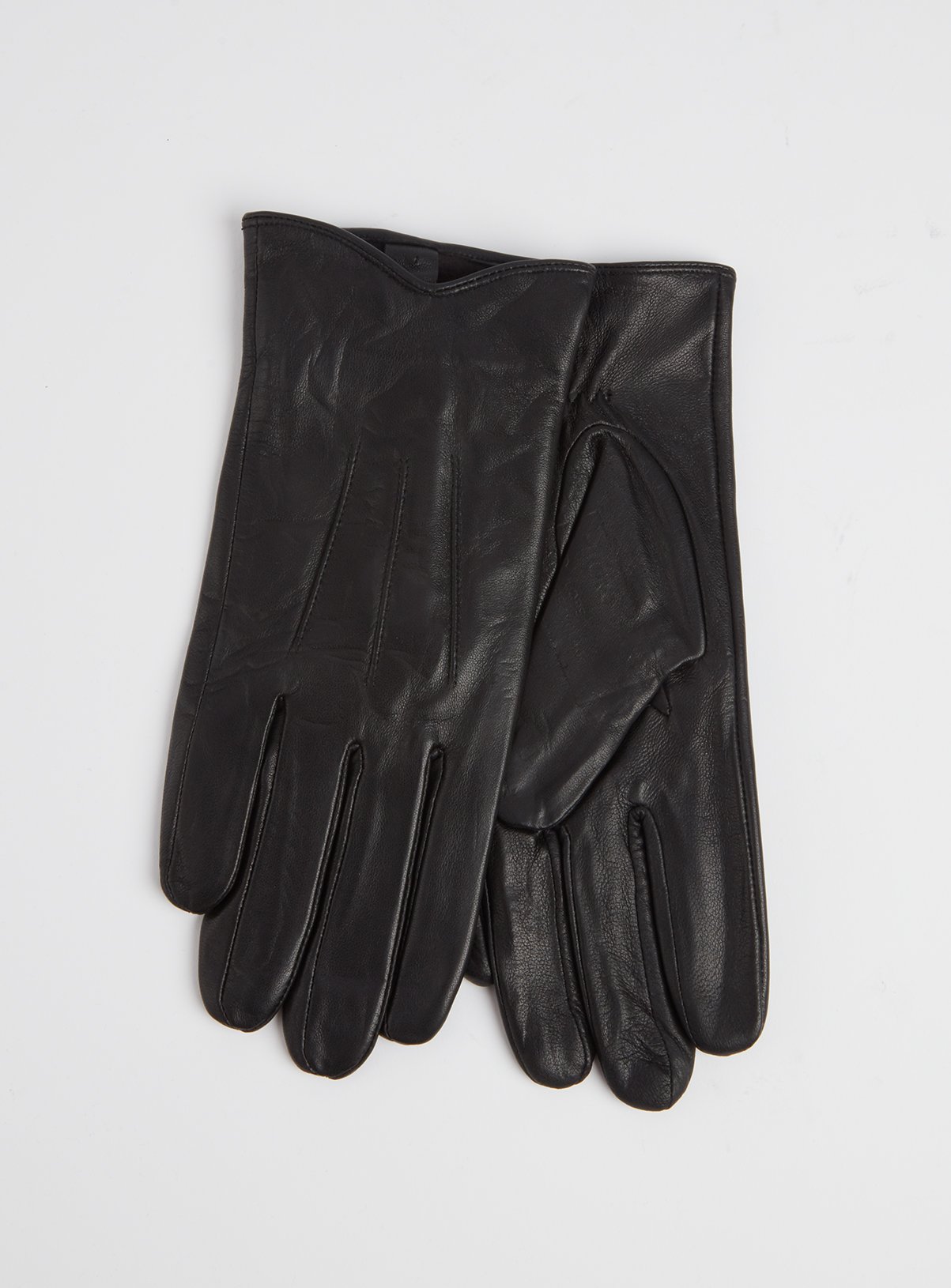 warm black leather gloves