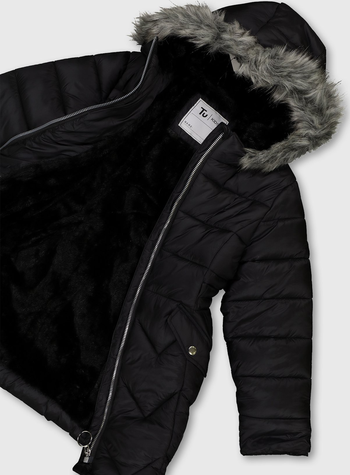 Black Longline Padded Coat With Hood Review