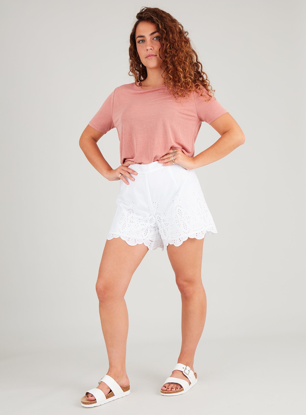White Broderie Schiffli Lace Short Review