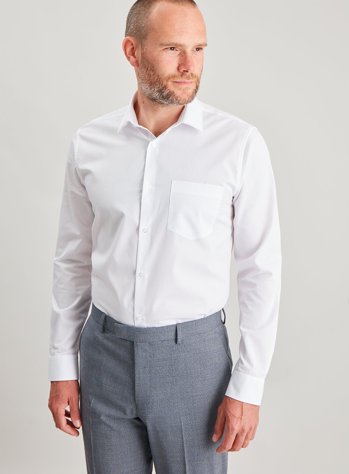 White Easy Iron Slim Fit Long Sleeve Shirt Review