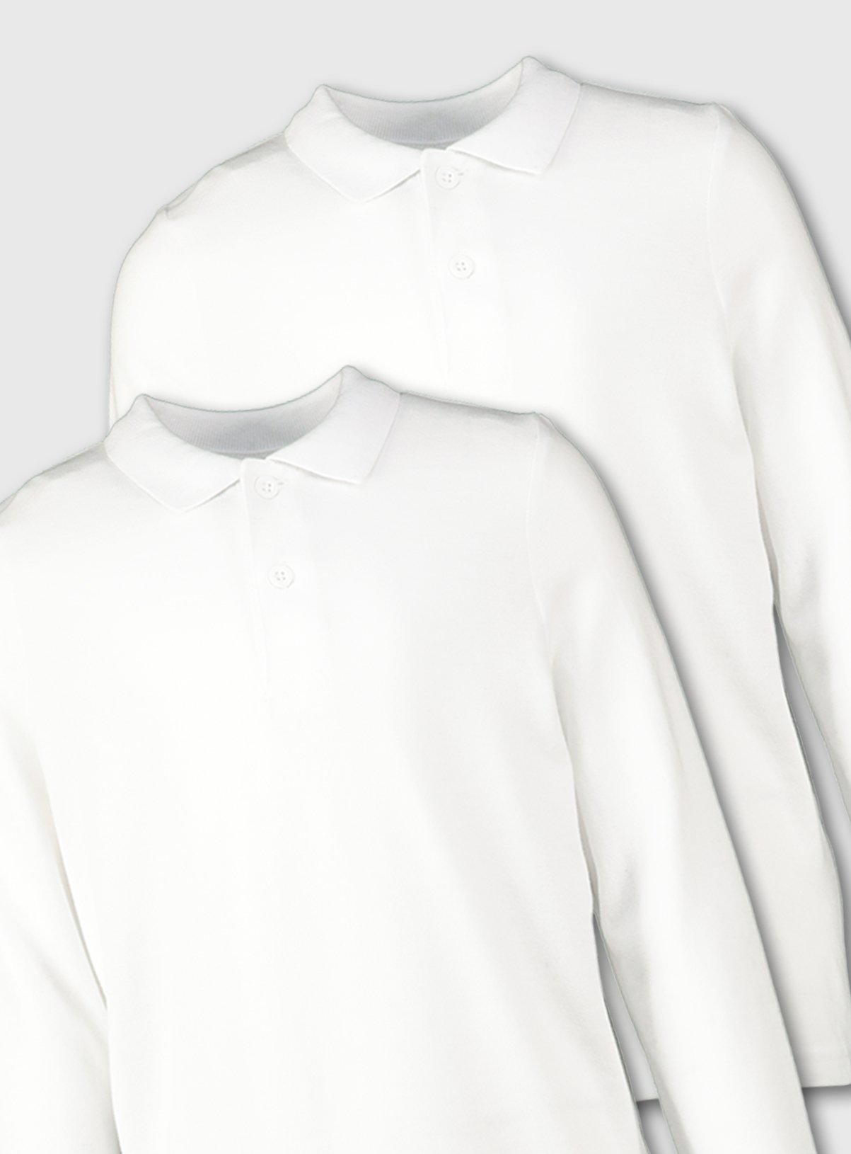 White Unisex Long Sleeve Polo Shirt 2 Pack Review