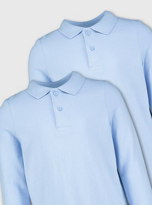 Light blue polo 2025 shirt long sleeve