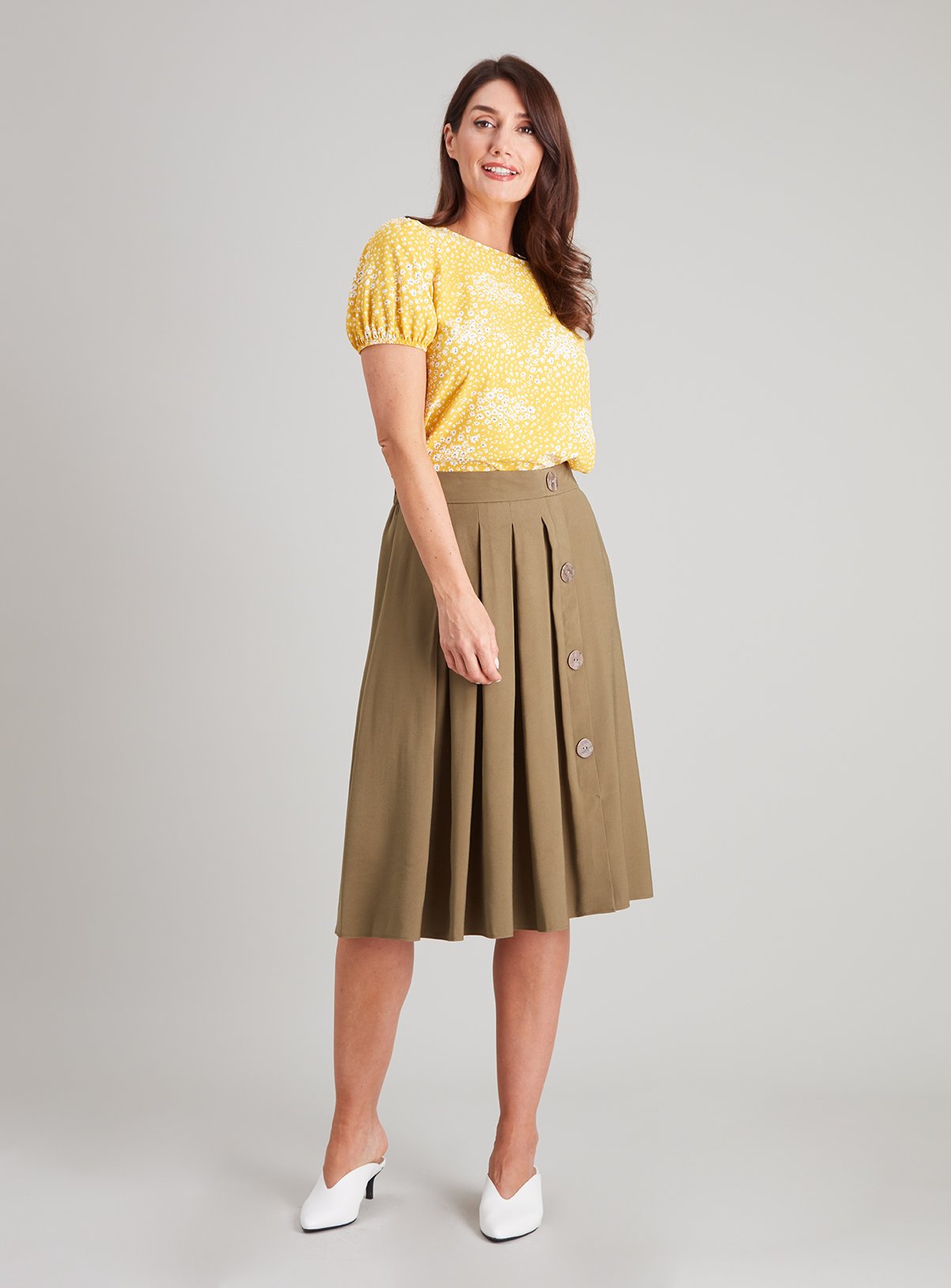 Khaki Button Detail Skirt Review