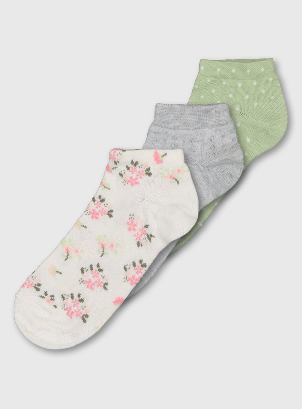 Floral & Spot Trainer Sock 3 Pack Review