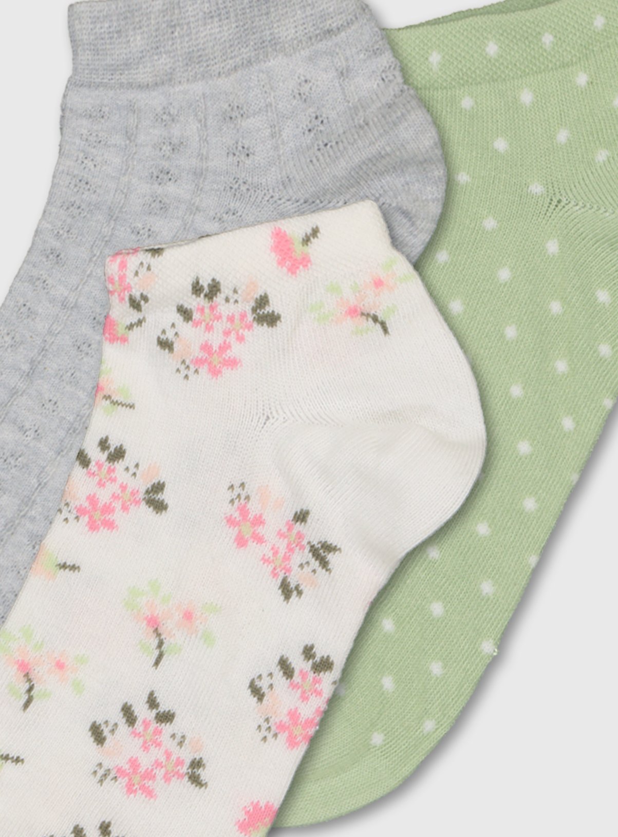 Floral & Spot Trainer Sock 3 Pack Review