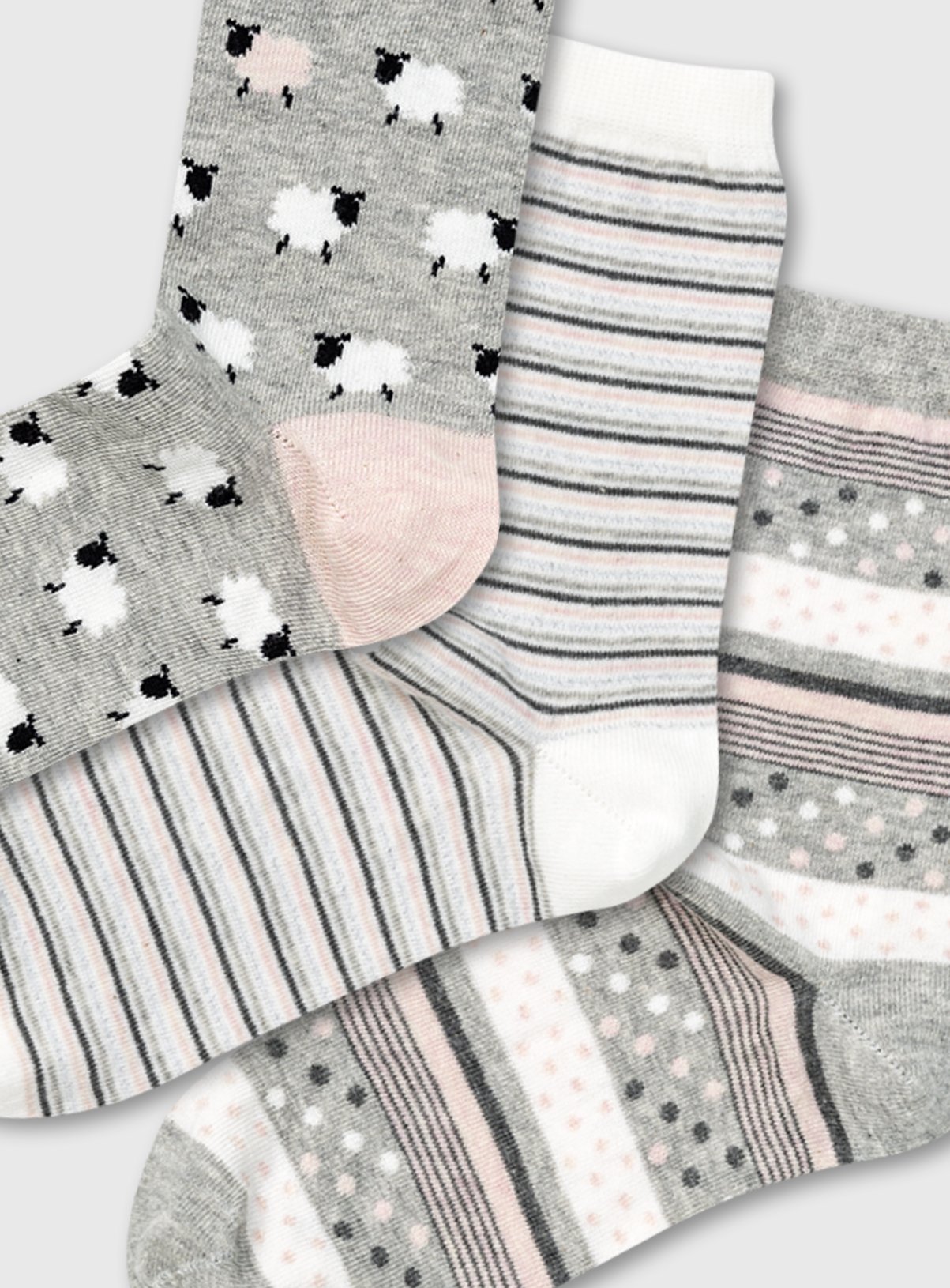 Grey Stripe & Sheep Pattern Ankle Socks 3 Pack Review