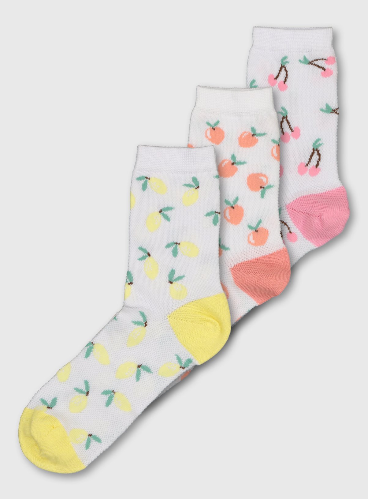 White Fruit Print Ankle Socks 3 Pack Review