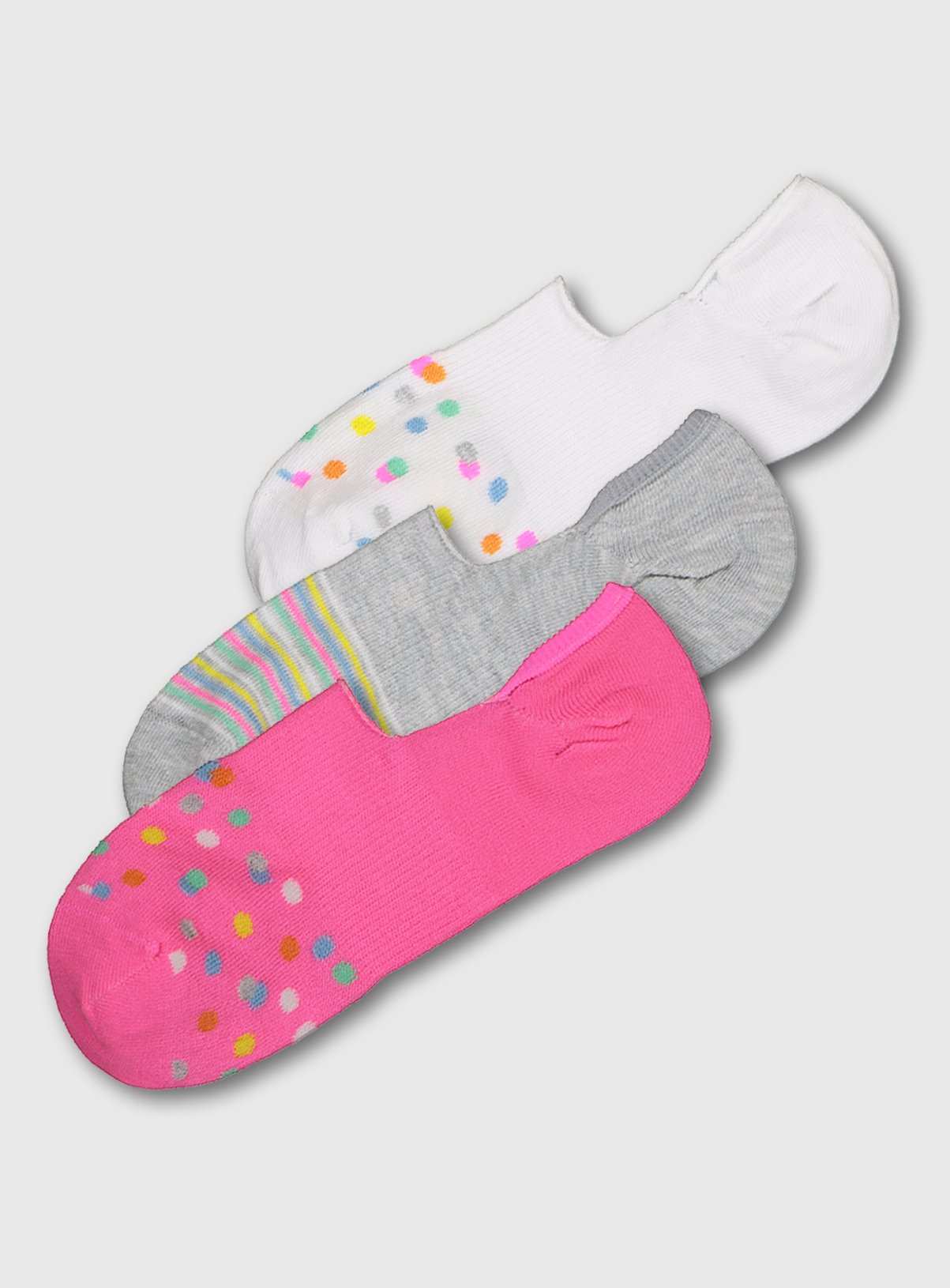 Pink, Grey & White Spot No Show Socks 3 Pack Review