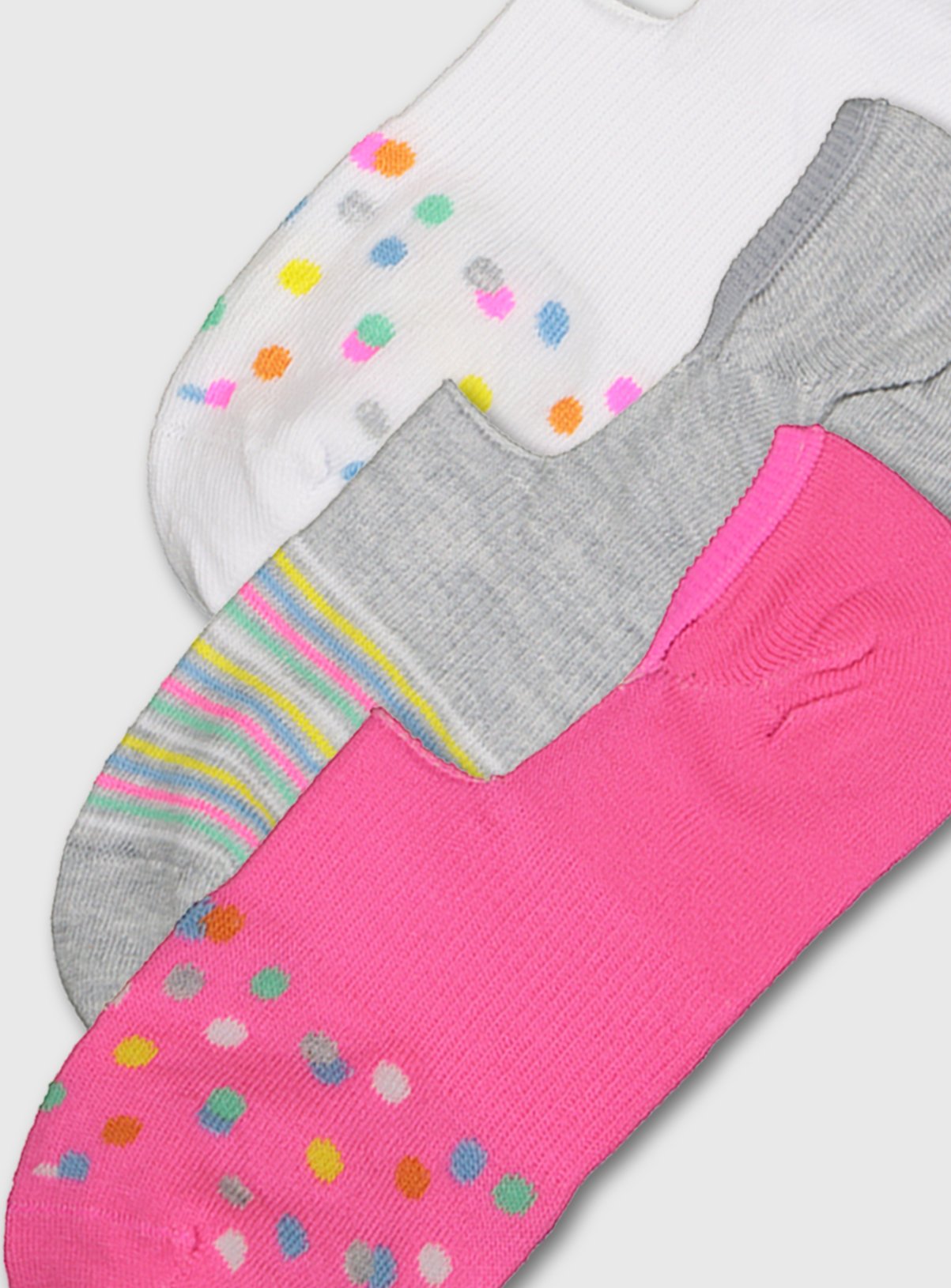 Pink, Grey & White Spot No Show Socks 3 Pack Review