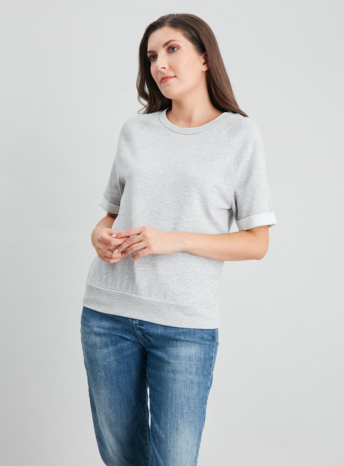 black short sleeve sweatshirt