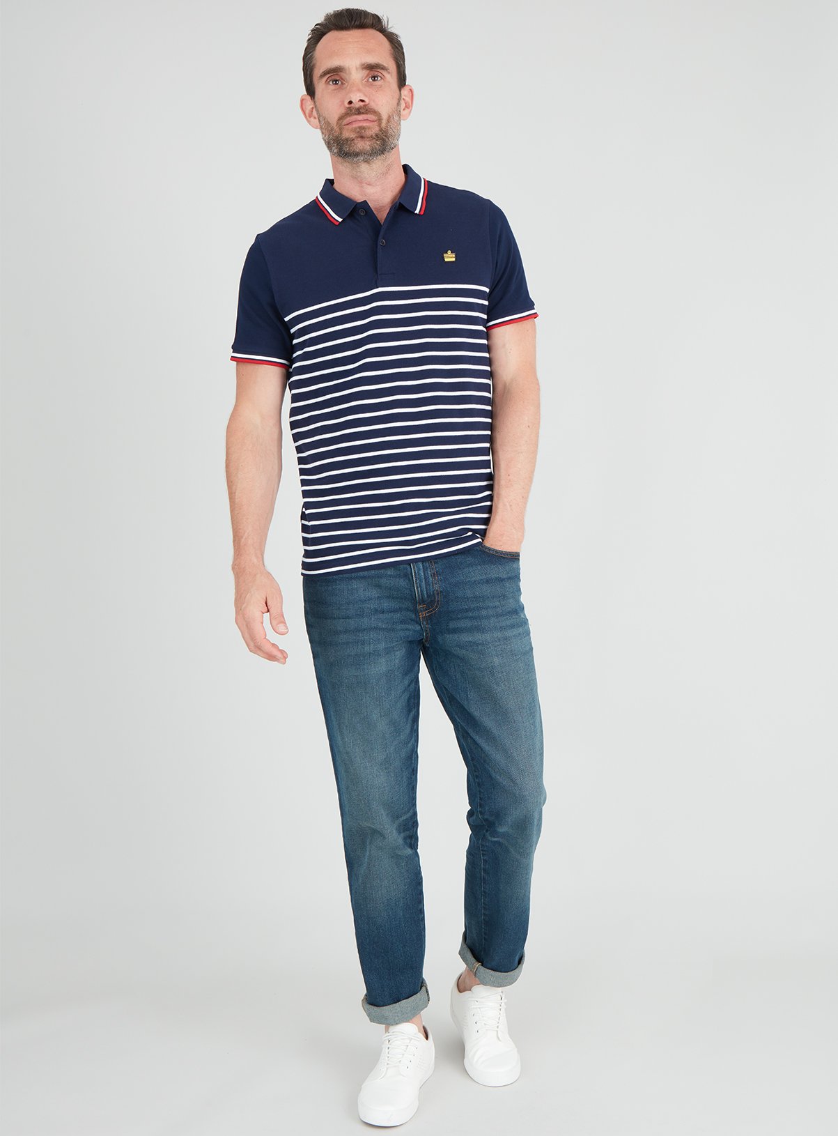 Navy & White Stripe Polo Shirt Review