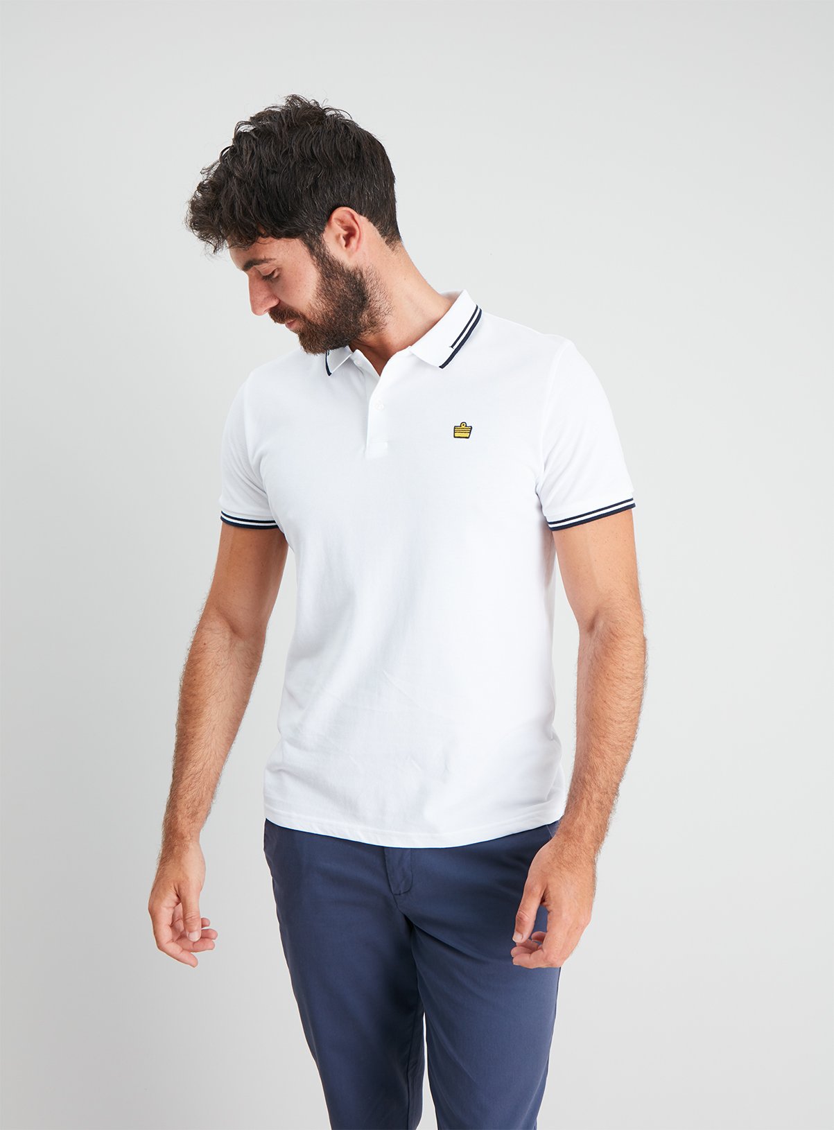 White Pique Tipped Polo Shirt Review