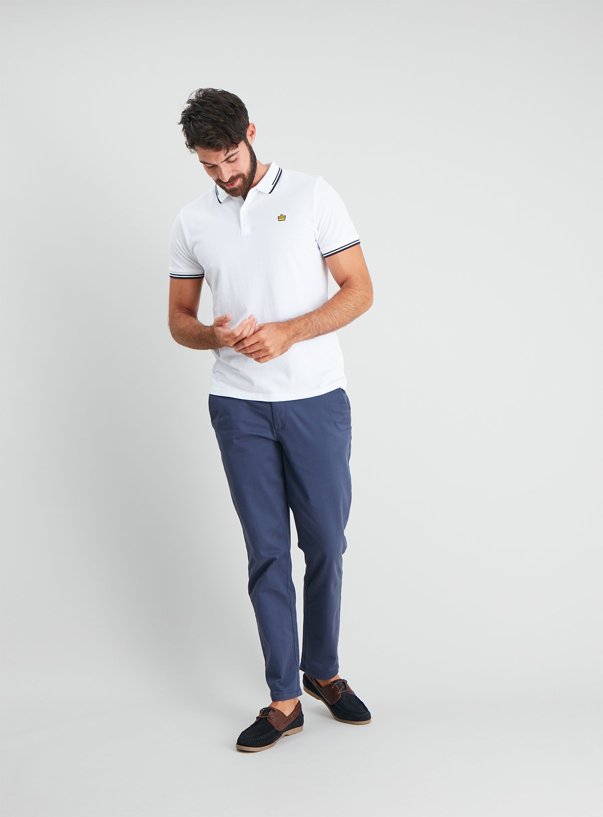 White Pique Tipped Polo Shirt Review