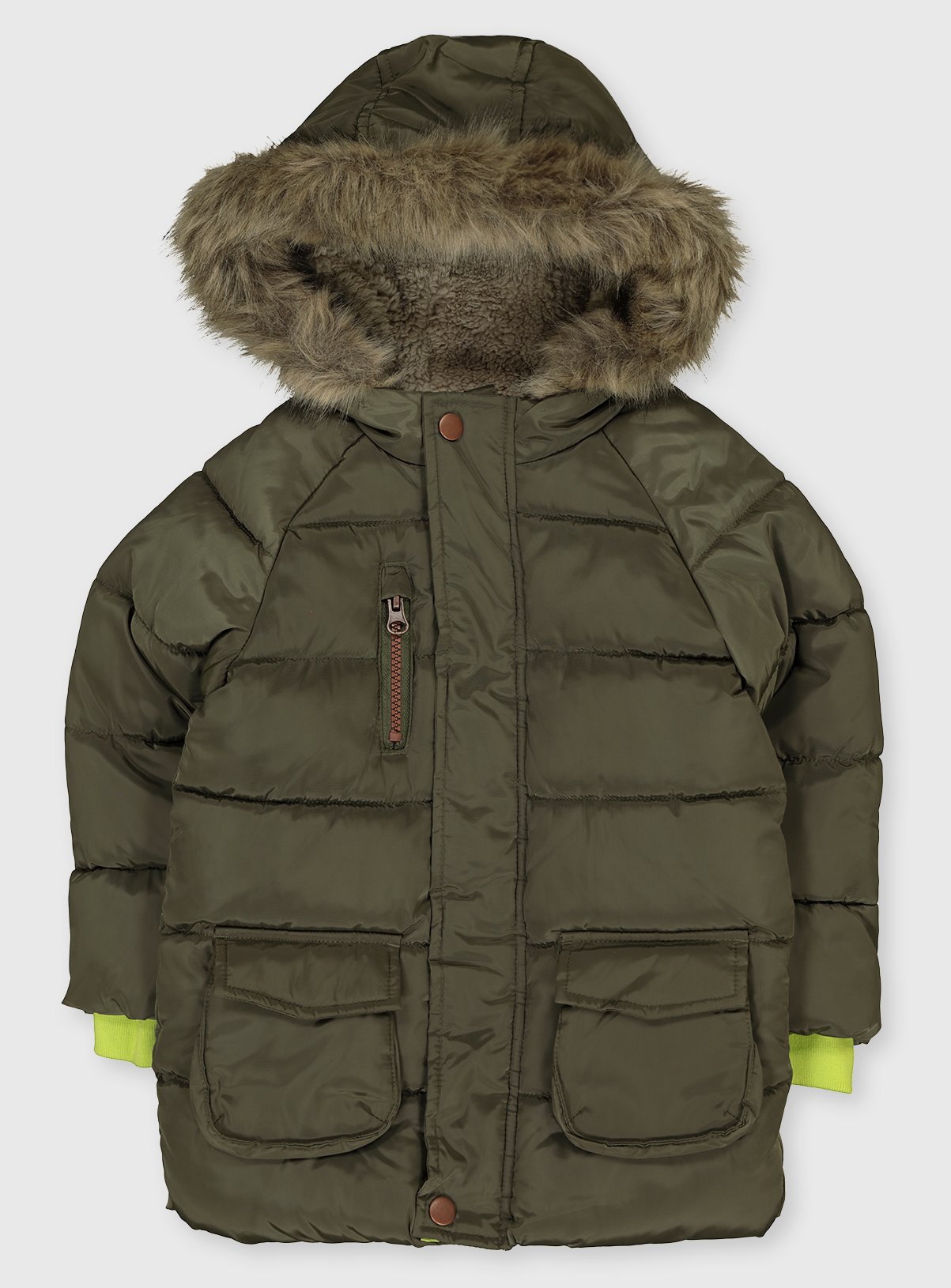 kids fur hood jacket