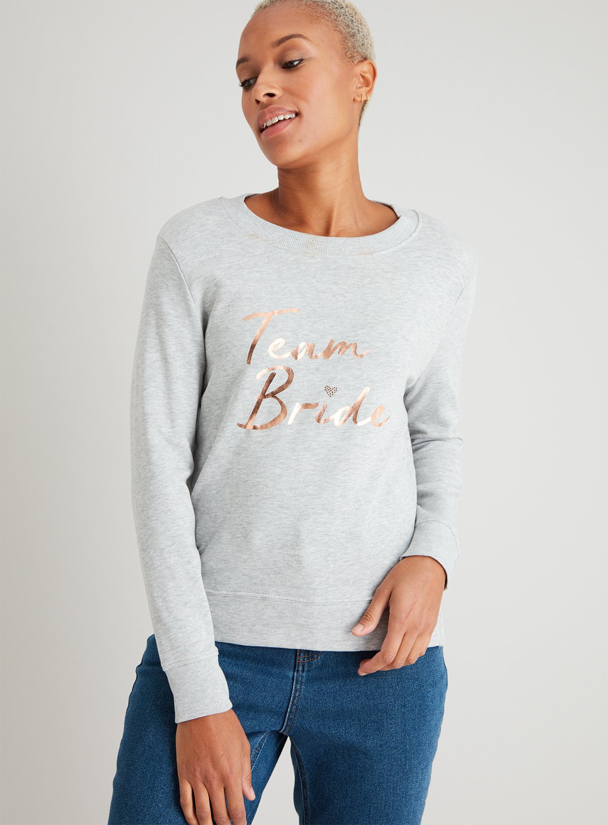 Grey 'Team Bride' Slogan Sweatshirt Review