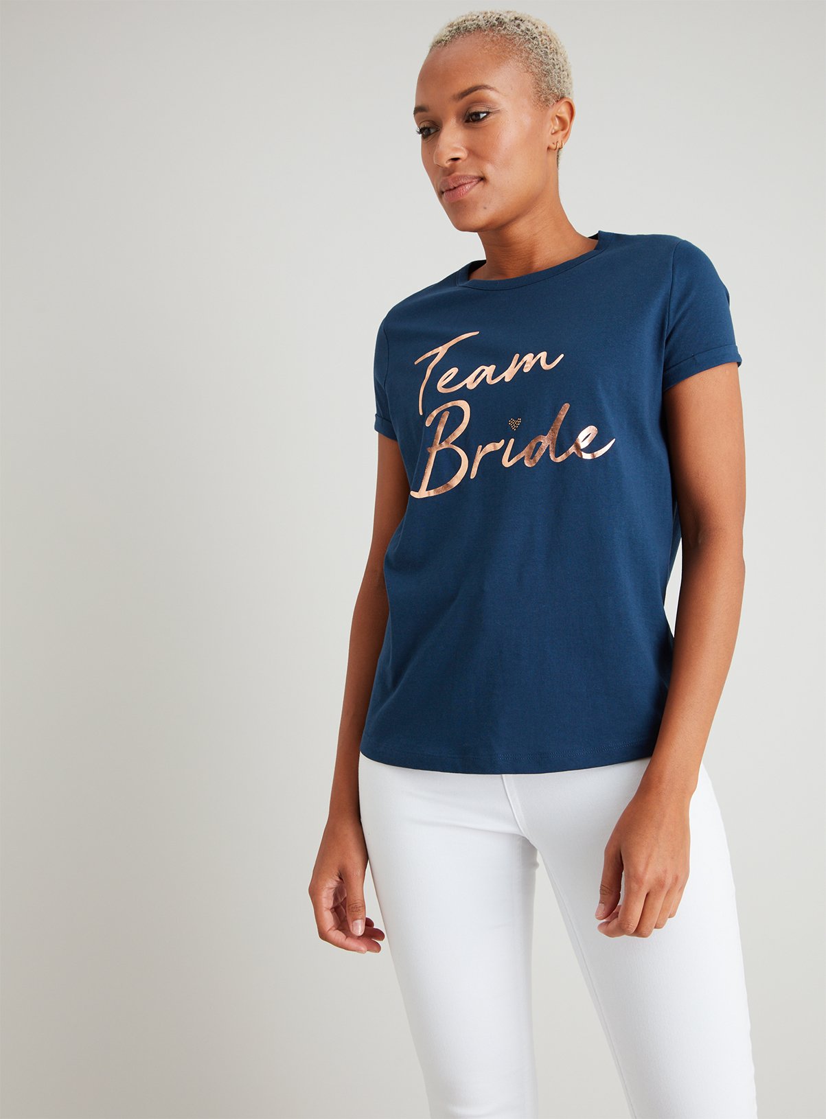 Navy Blue 'Team Bride' Slogan T-Shirt Review