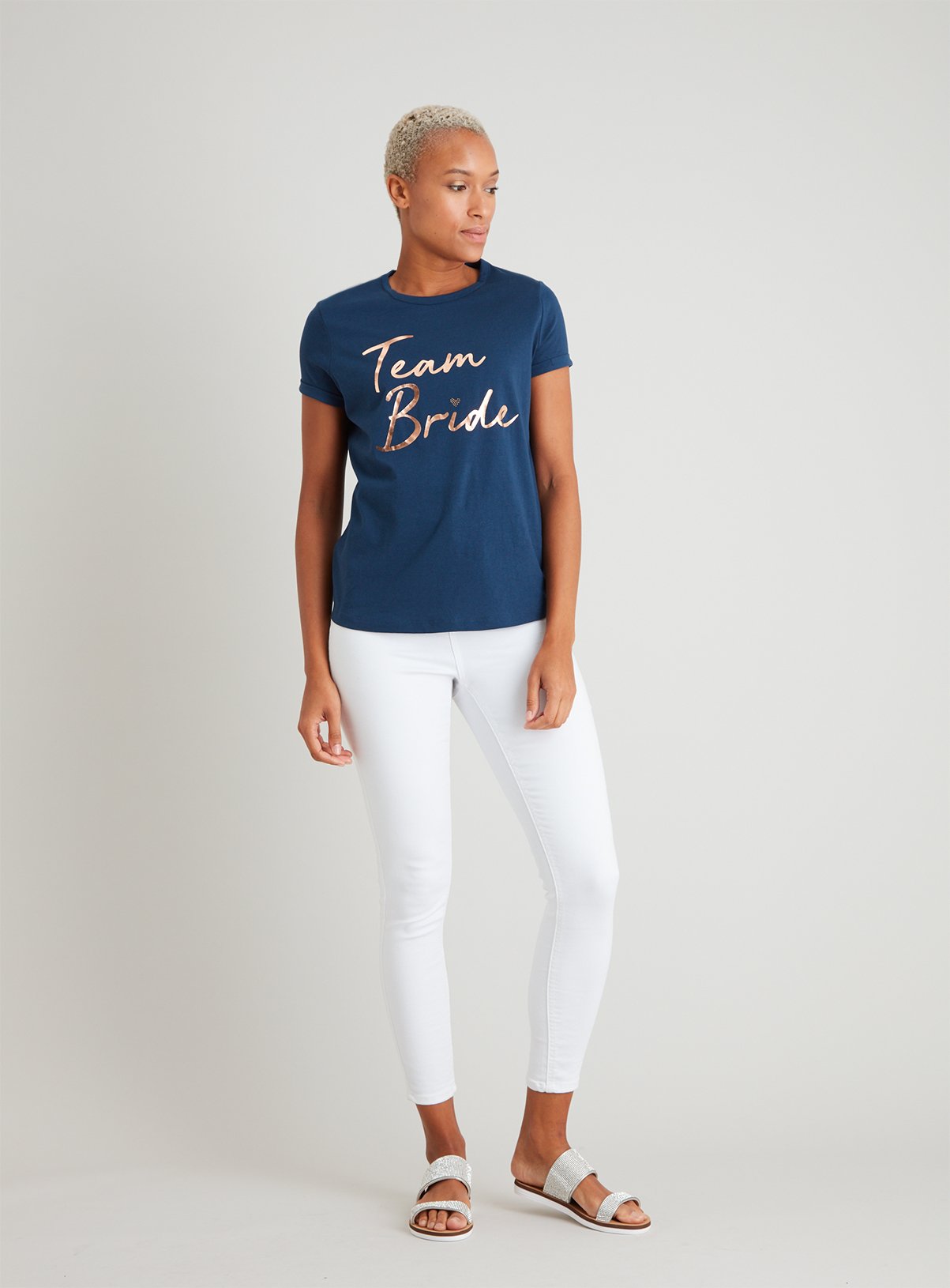 Navy Blue 'Team Bride' Slogan T-Shirt Review