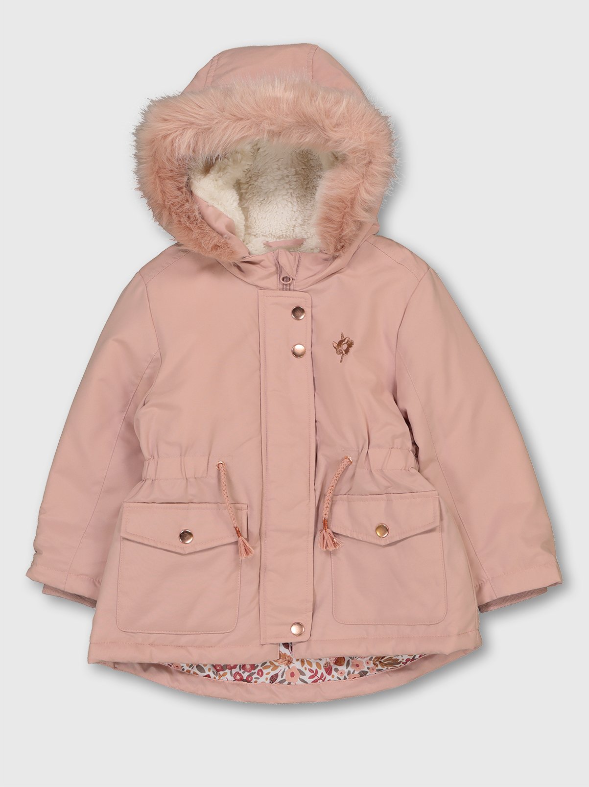 pink parka coat