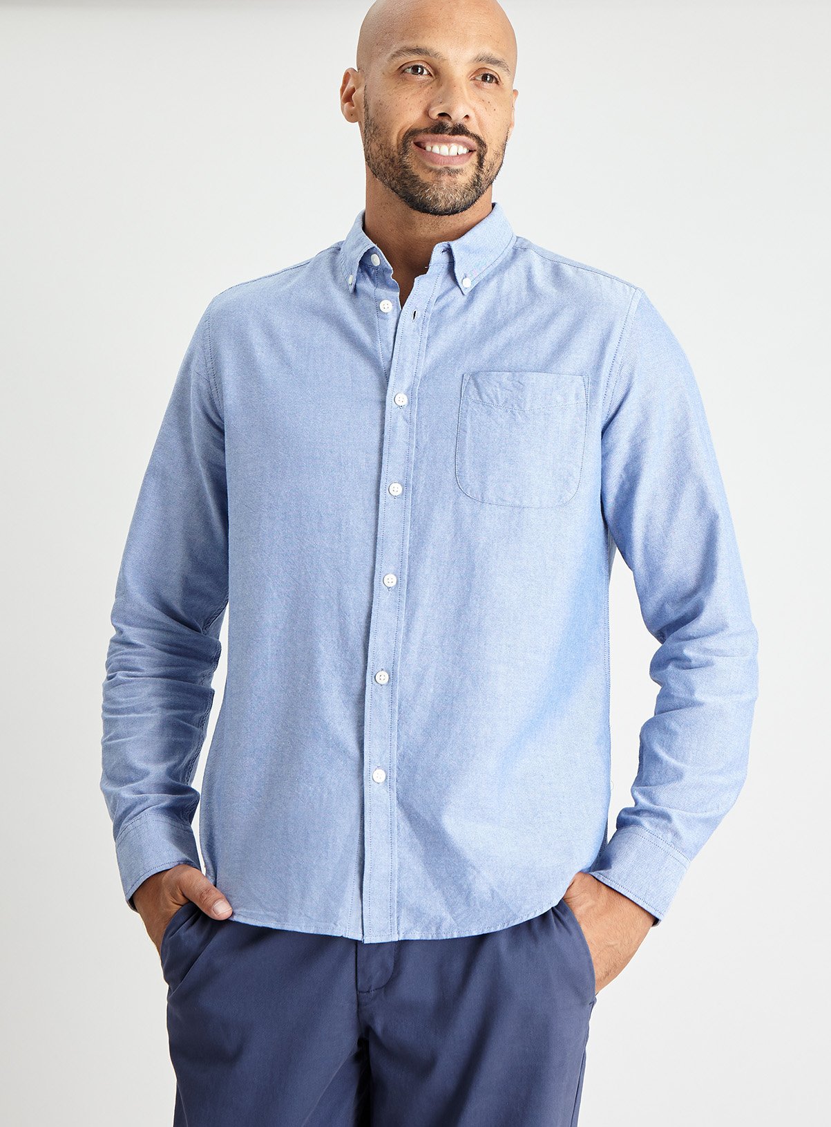 Blue Regular Fit Long Sleeve Oxford Shirt Review