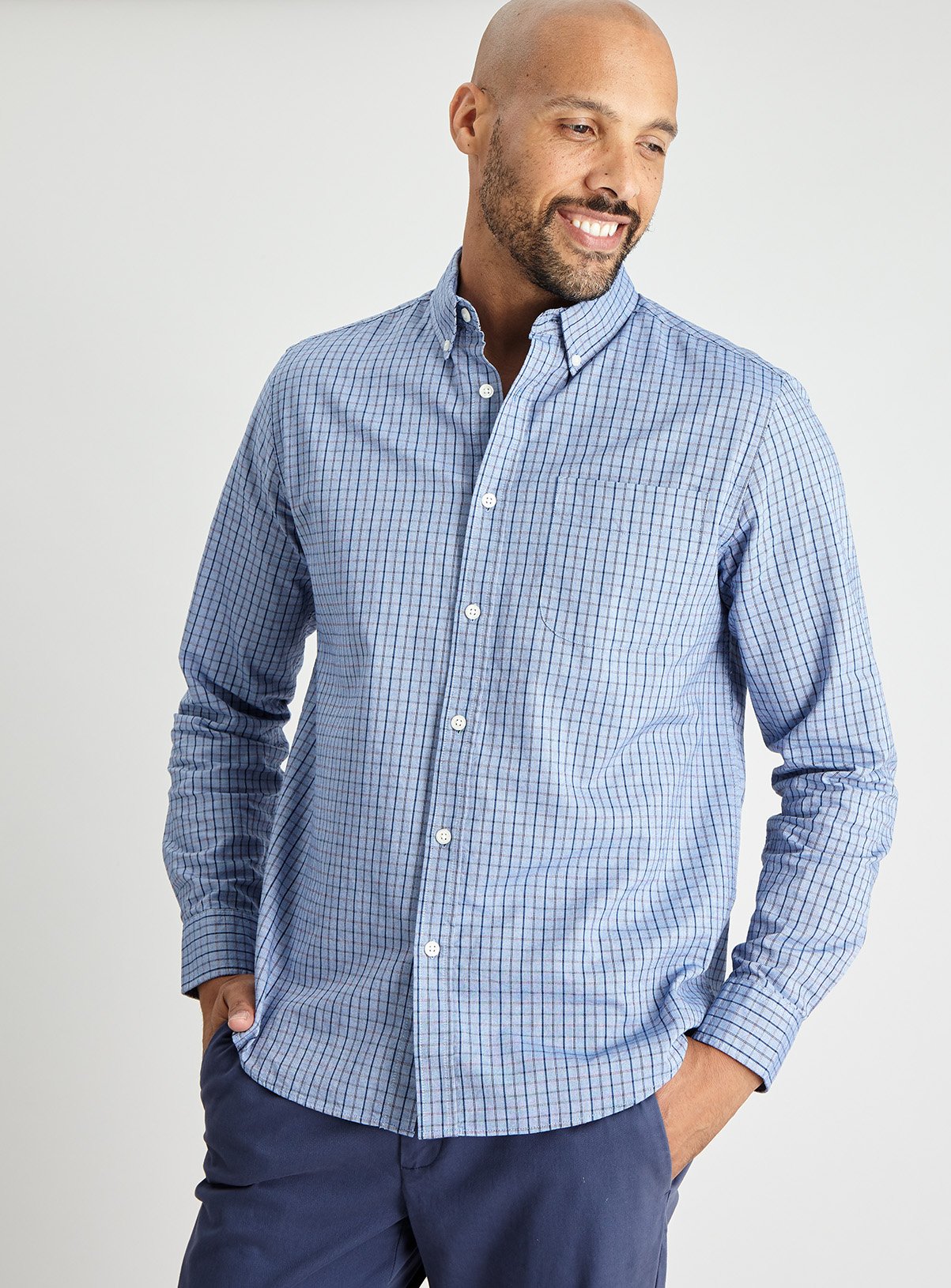 Blue Check Regular Fit Long Sleeve Oxford Shirt Review