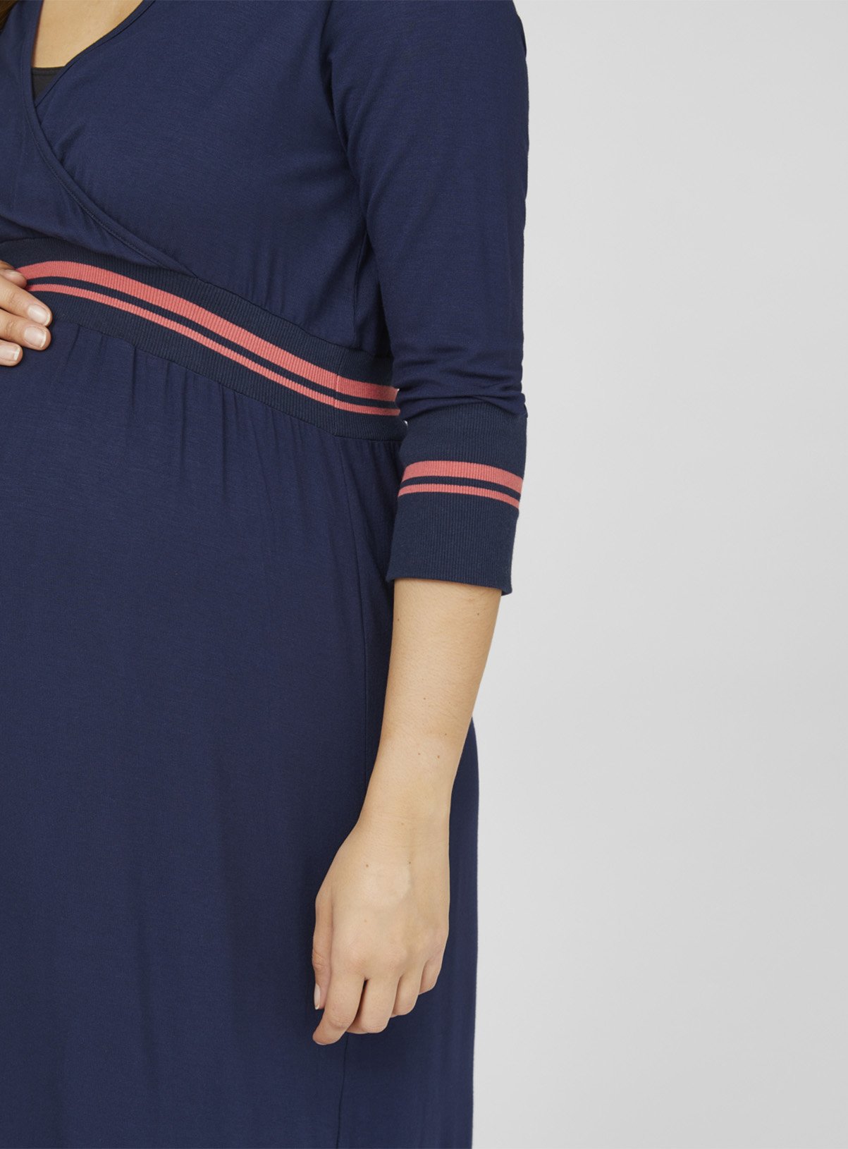 Navy Maternity Jersey Midi Dress Review