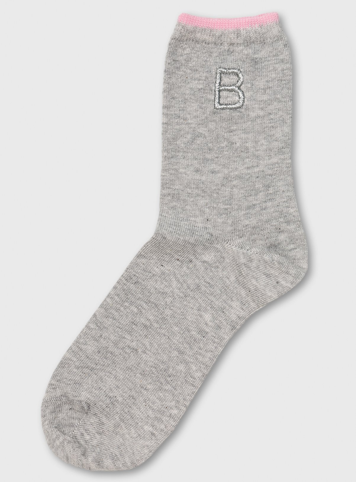 Grey Marl Alphabet Ankle Socks Review