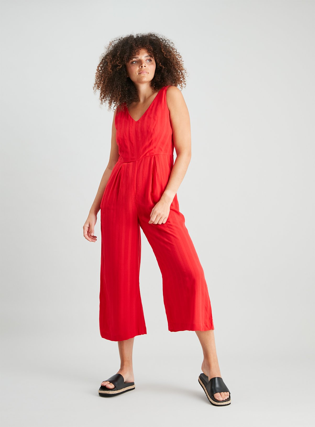 Red Jacquard Jumpsuit Review