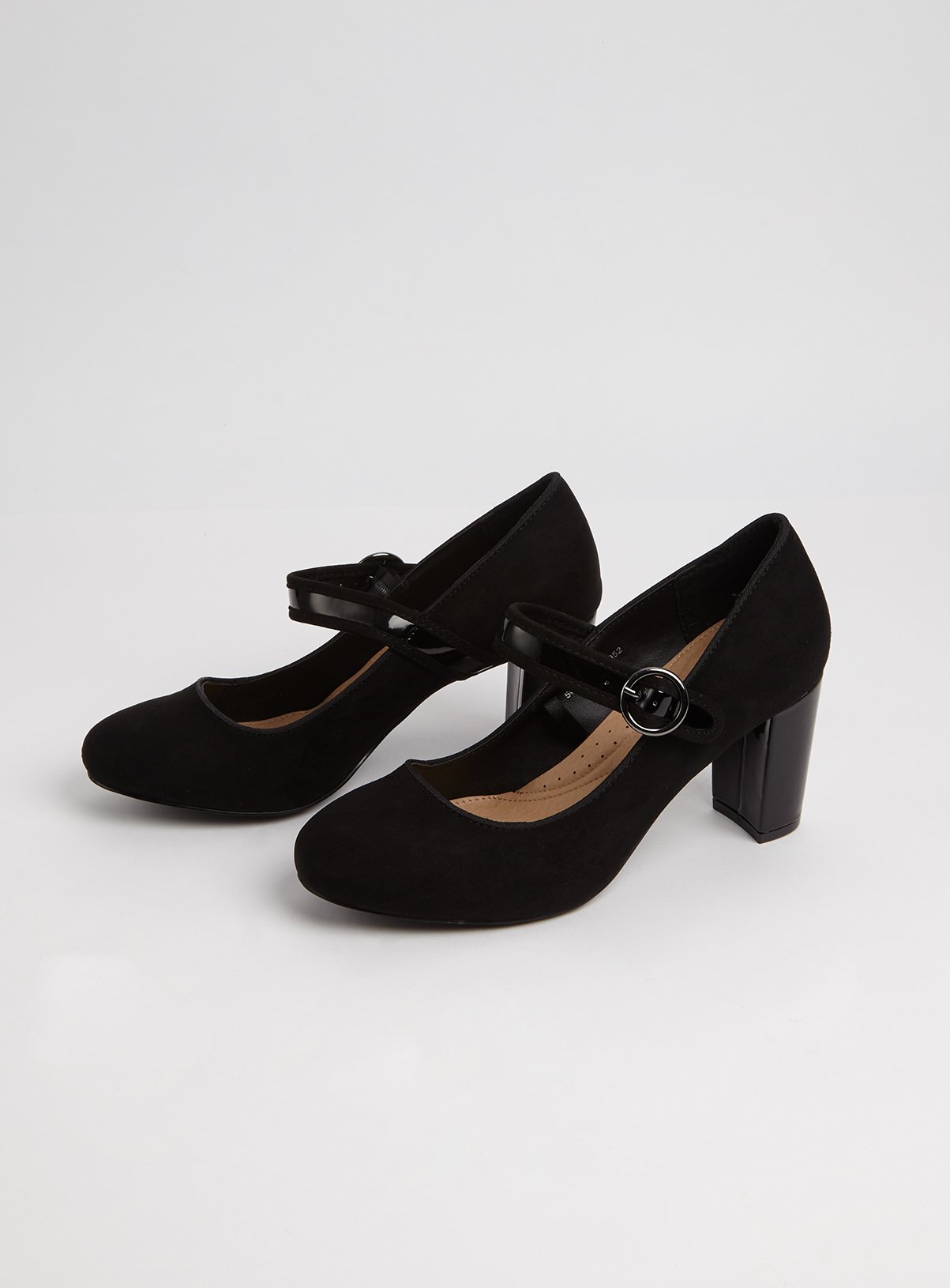 black mary jane court shoes
