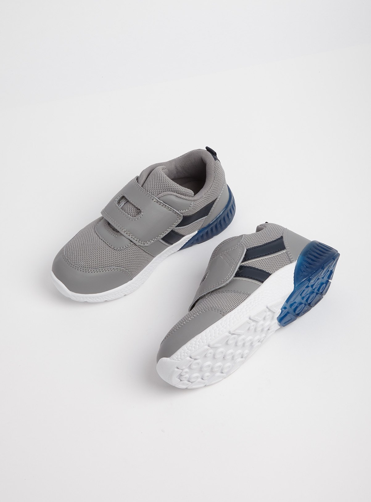 Buy Grey \u0026 Navy Light Up Trainers - 12 