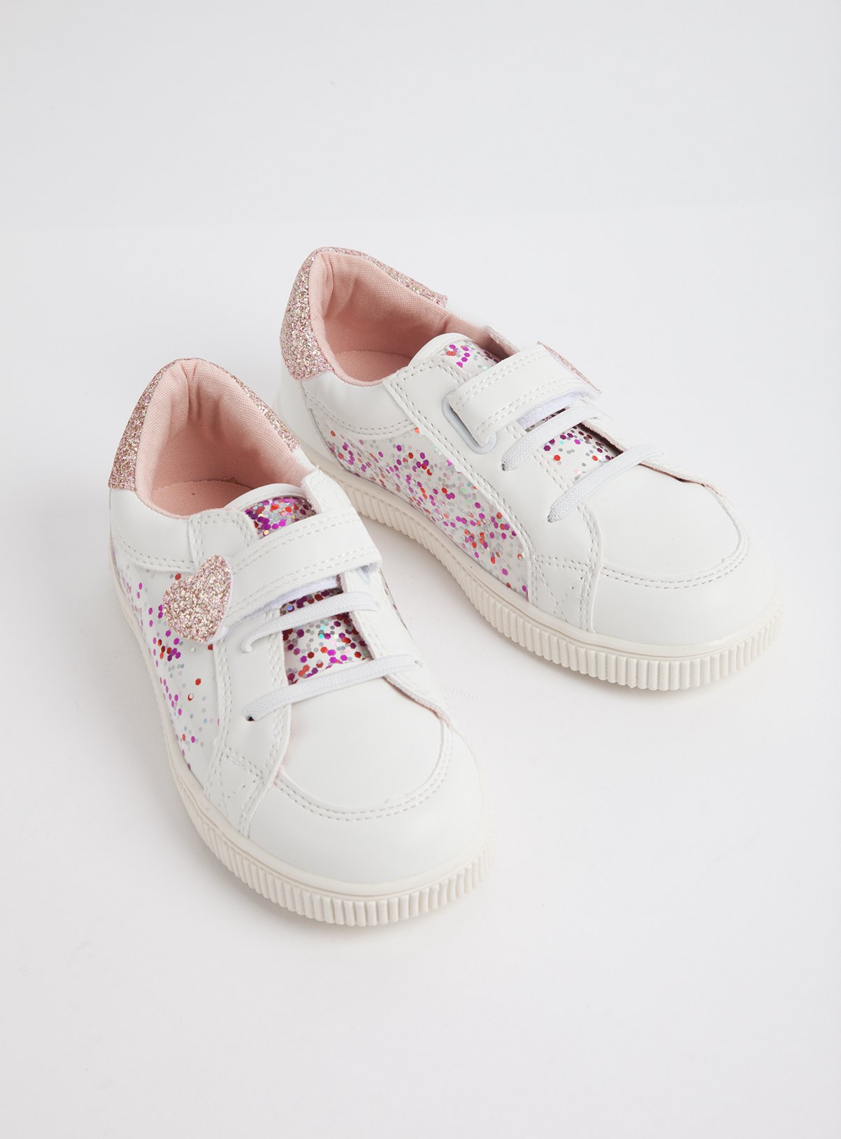 white sequin trainers