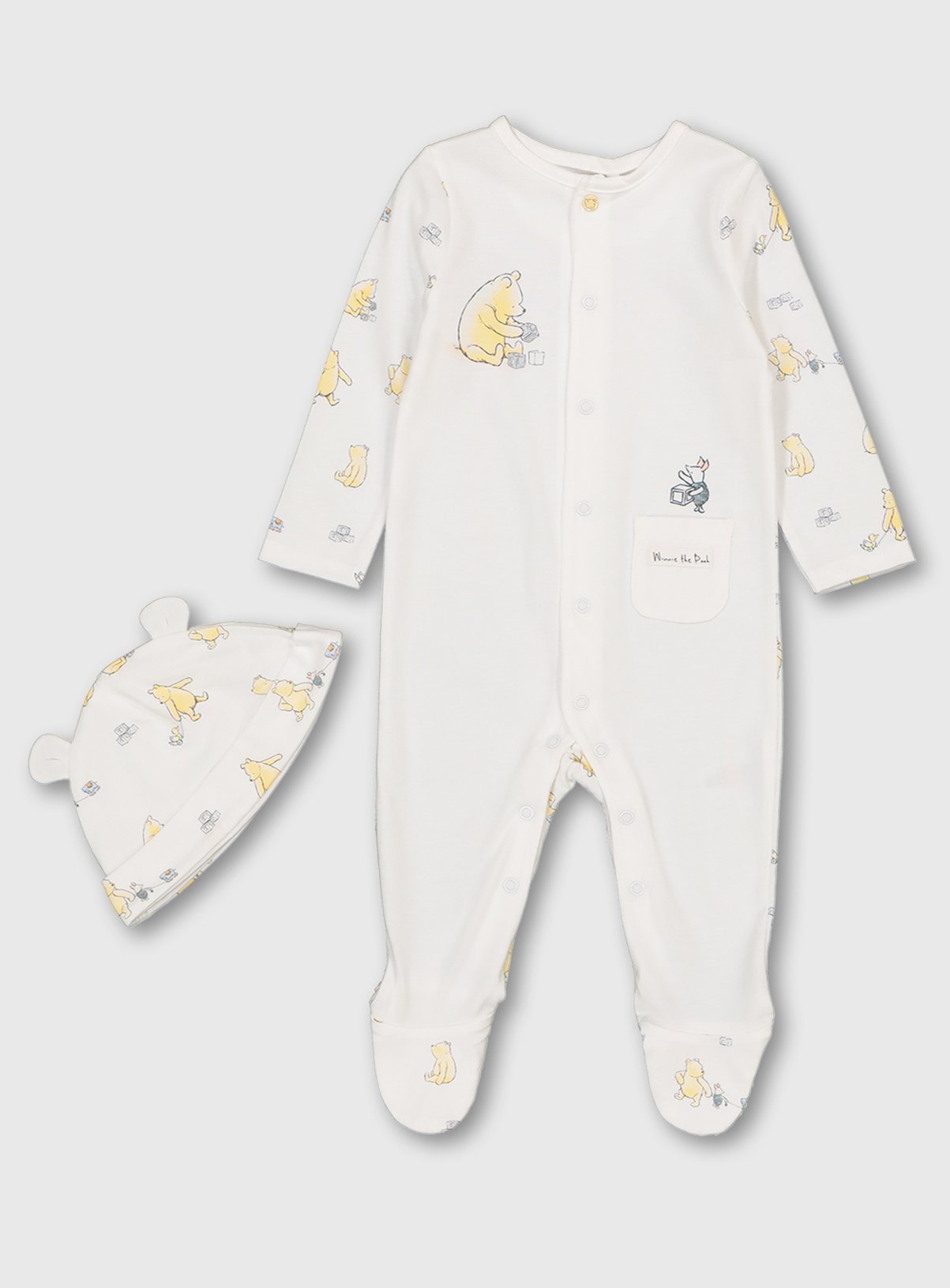 newborn sleepsuit and hat