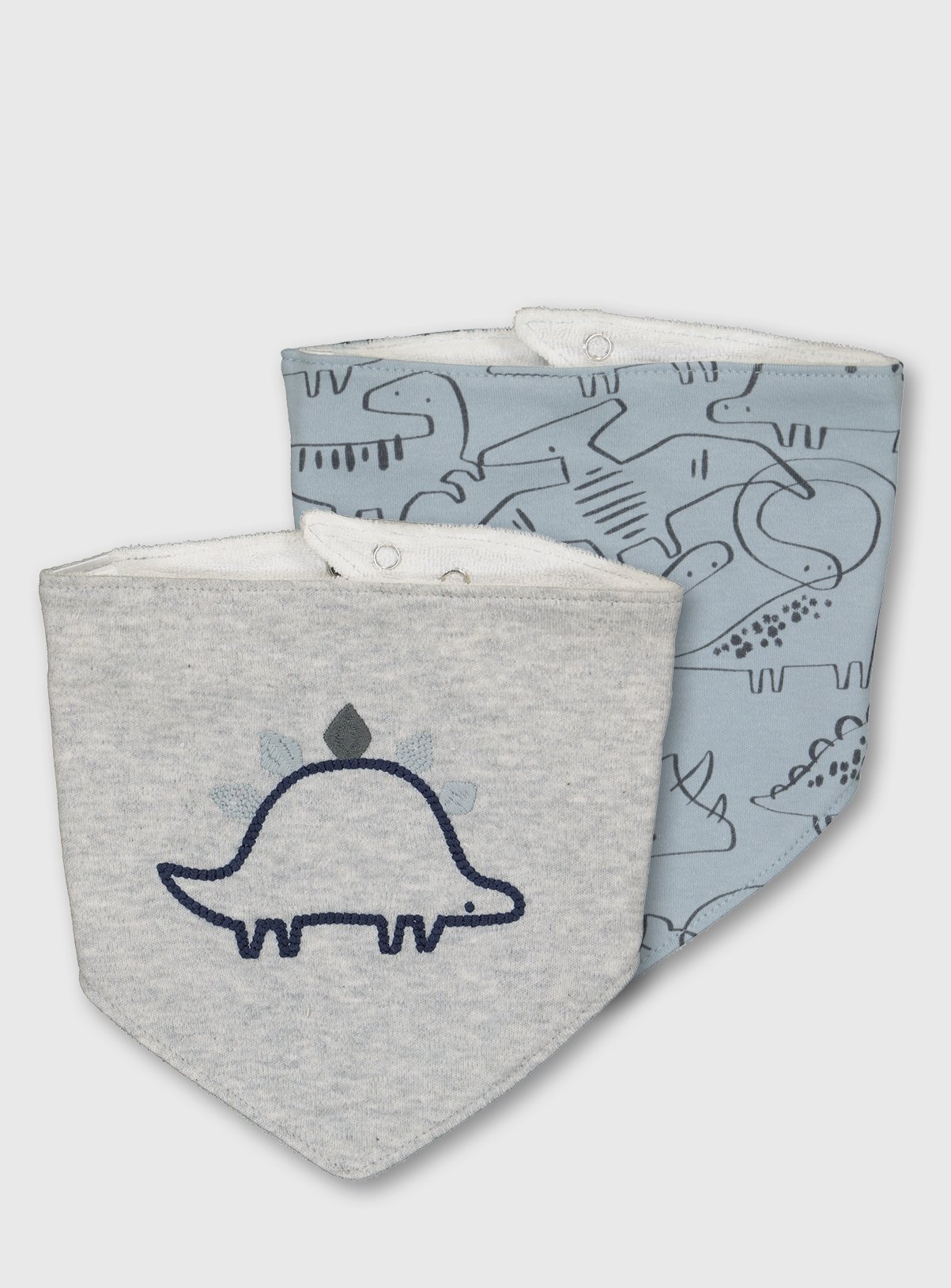 Grey & Blue Dinosaur Hanky Bibs 2 Pack Review