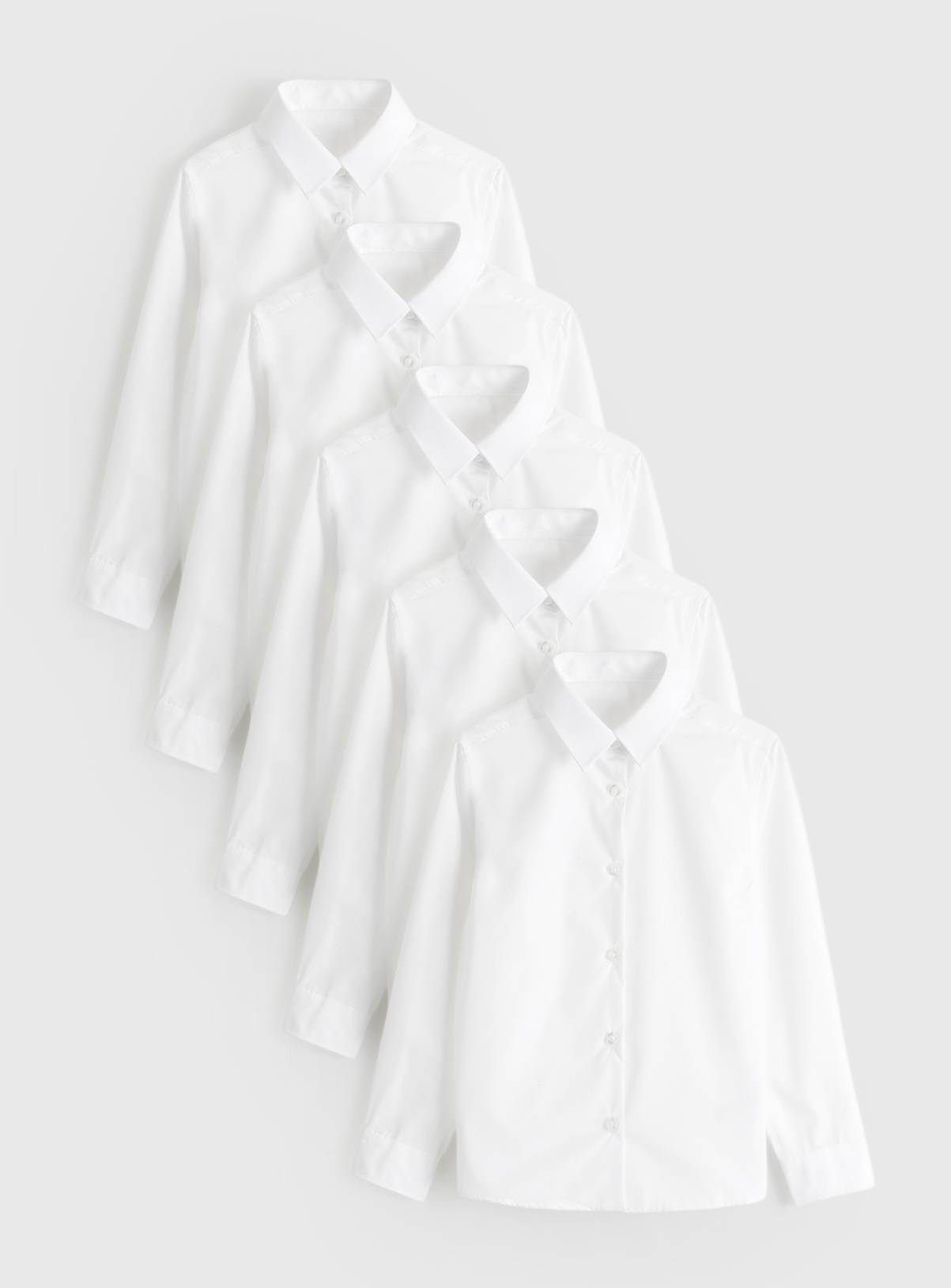 Perfect White Woven Non-Iron Long Sleeve Shirts 5 Pack 3 years - Image 1