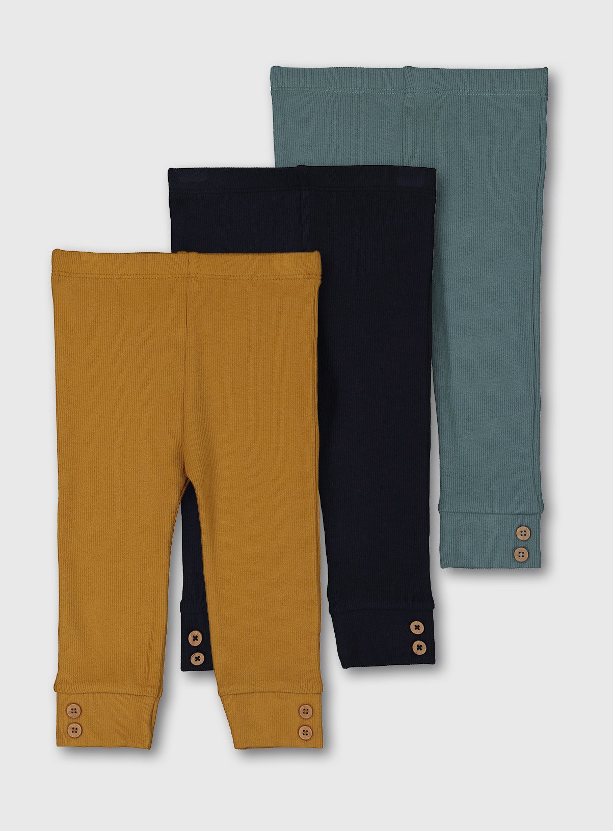 Mustard, Navy & Blue Ribbed Leggings 3 Pack Review