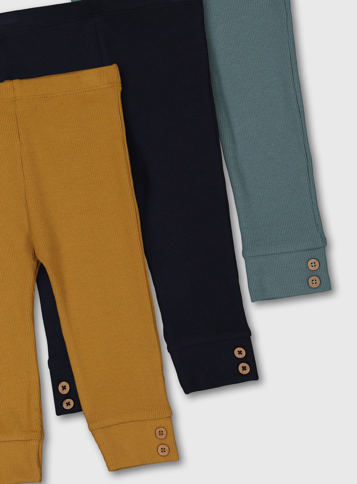 Mustard, Navy & Blue Ribbed Leggings 3 Pack Review