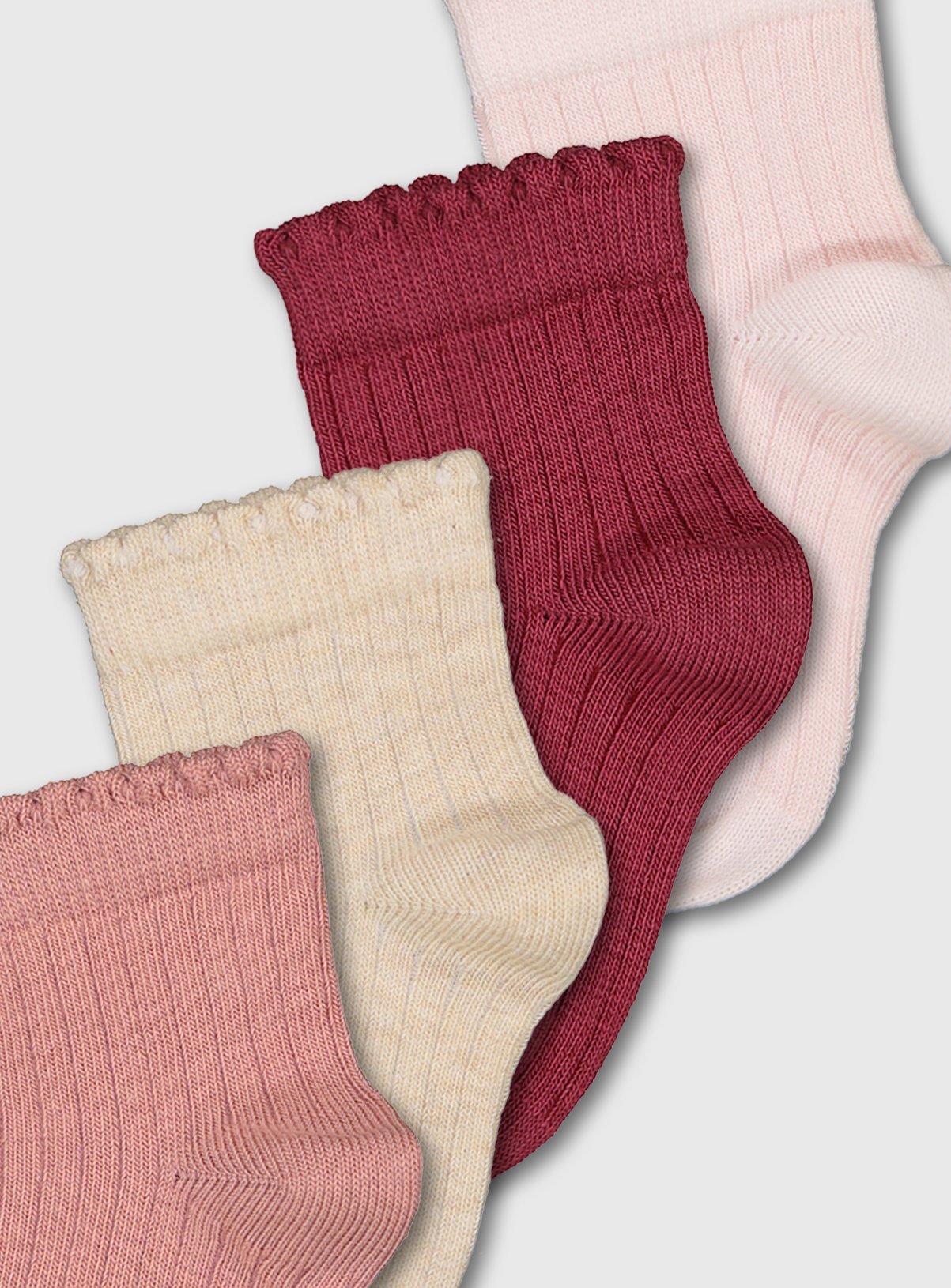 Pink Ribbed Ankle Socks 4 Pack Review