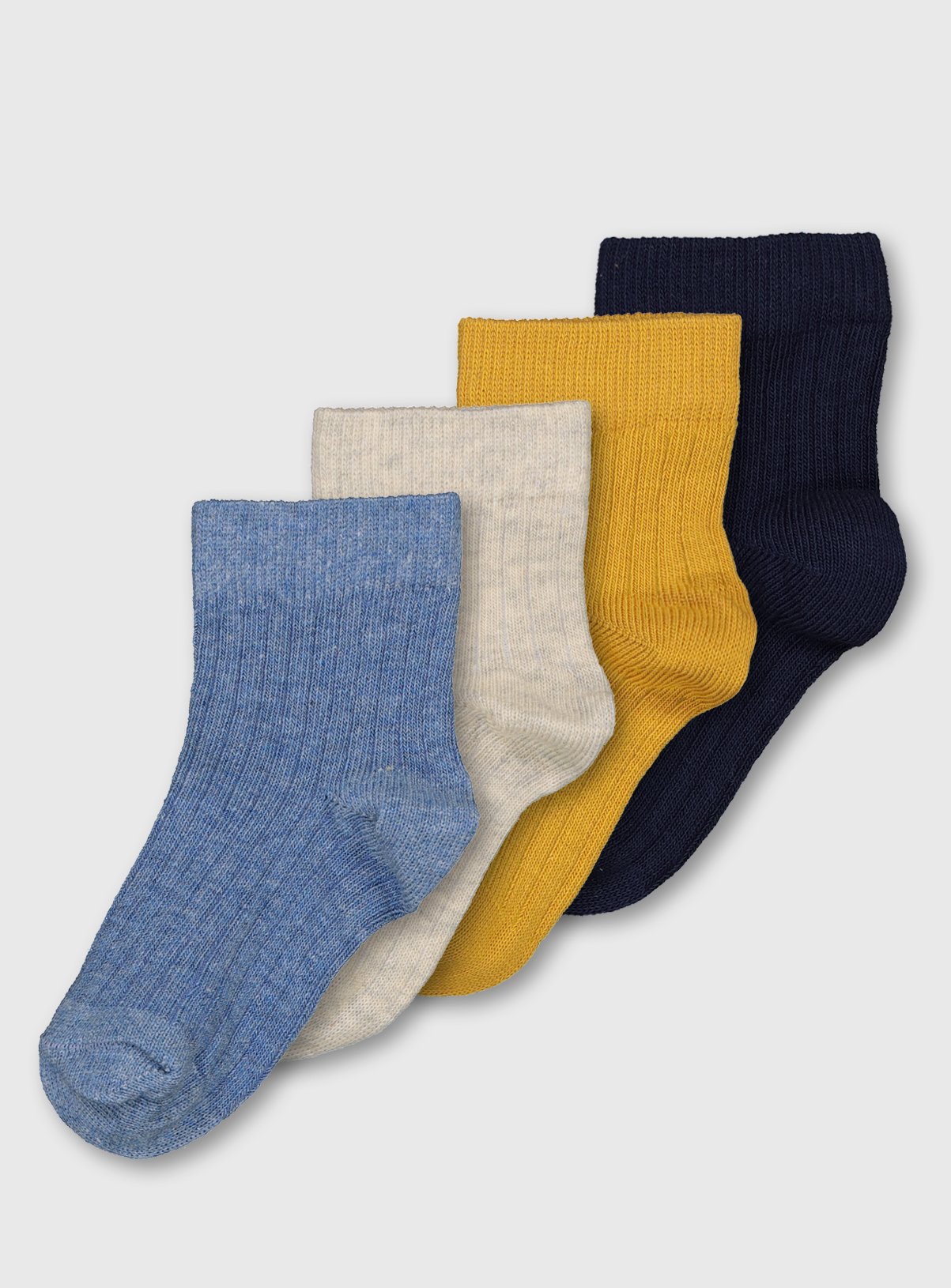 Blue Ribbed Ankle Socks 4 Pack Review