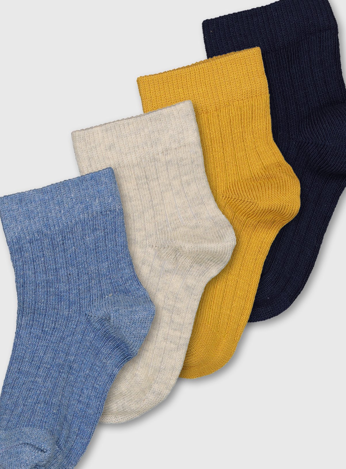 Blue Ribbed Ankle Socks 4 Pack Review