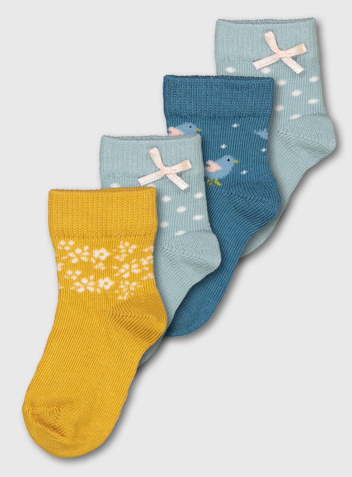 Bird, Spot & Floral Socks 4 Pack Review