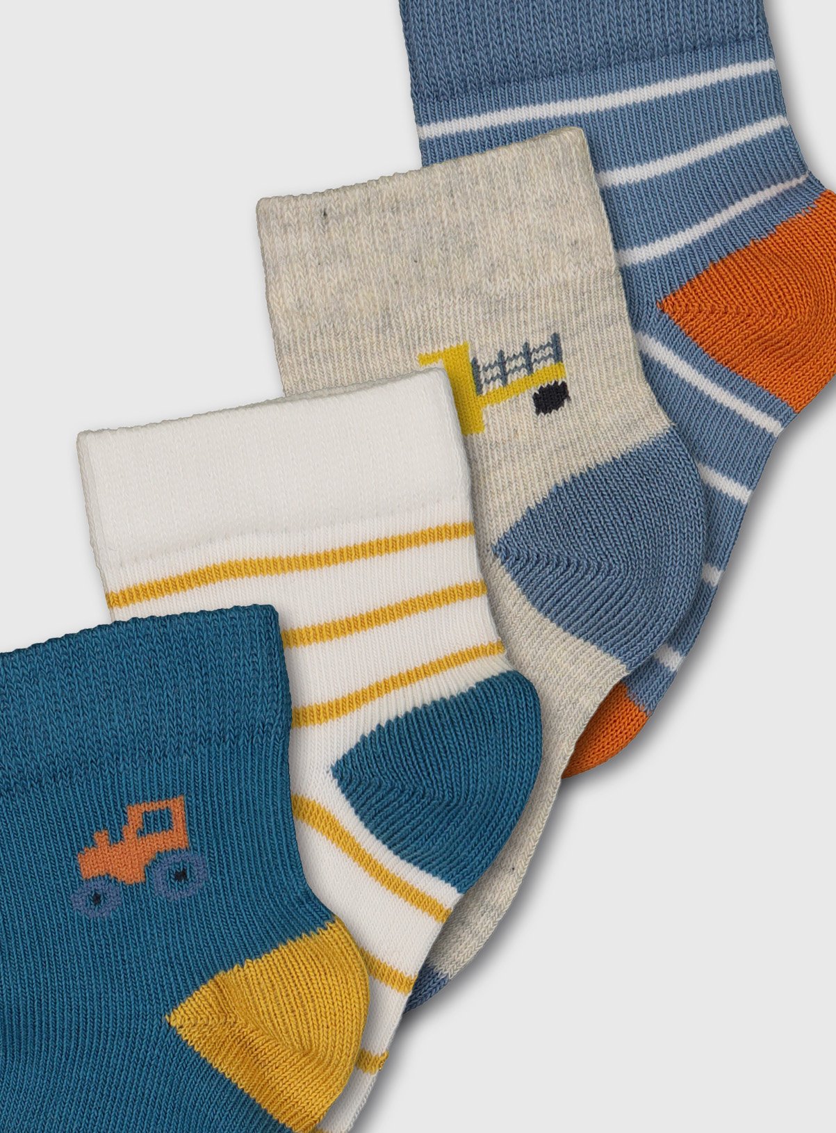 Blue Tractor & Stripe Ankle Socks 4 Pack Review