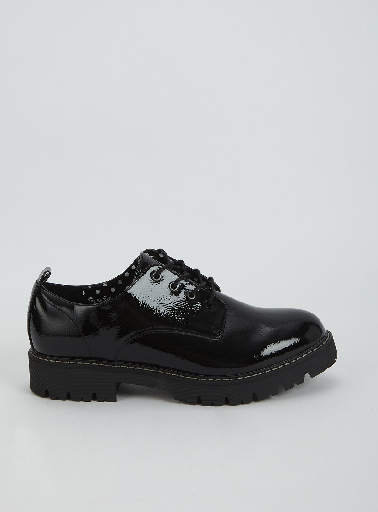 Black Patent Faux Leather Lace Up Shoes Review