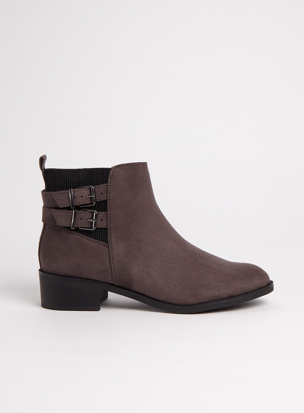 Grey Faux Suede Double Strap Ankle Boots Review