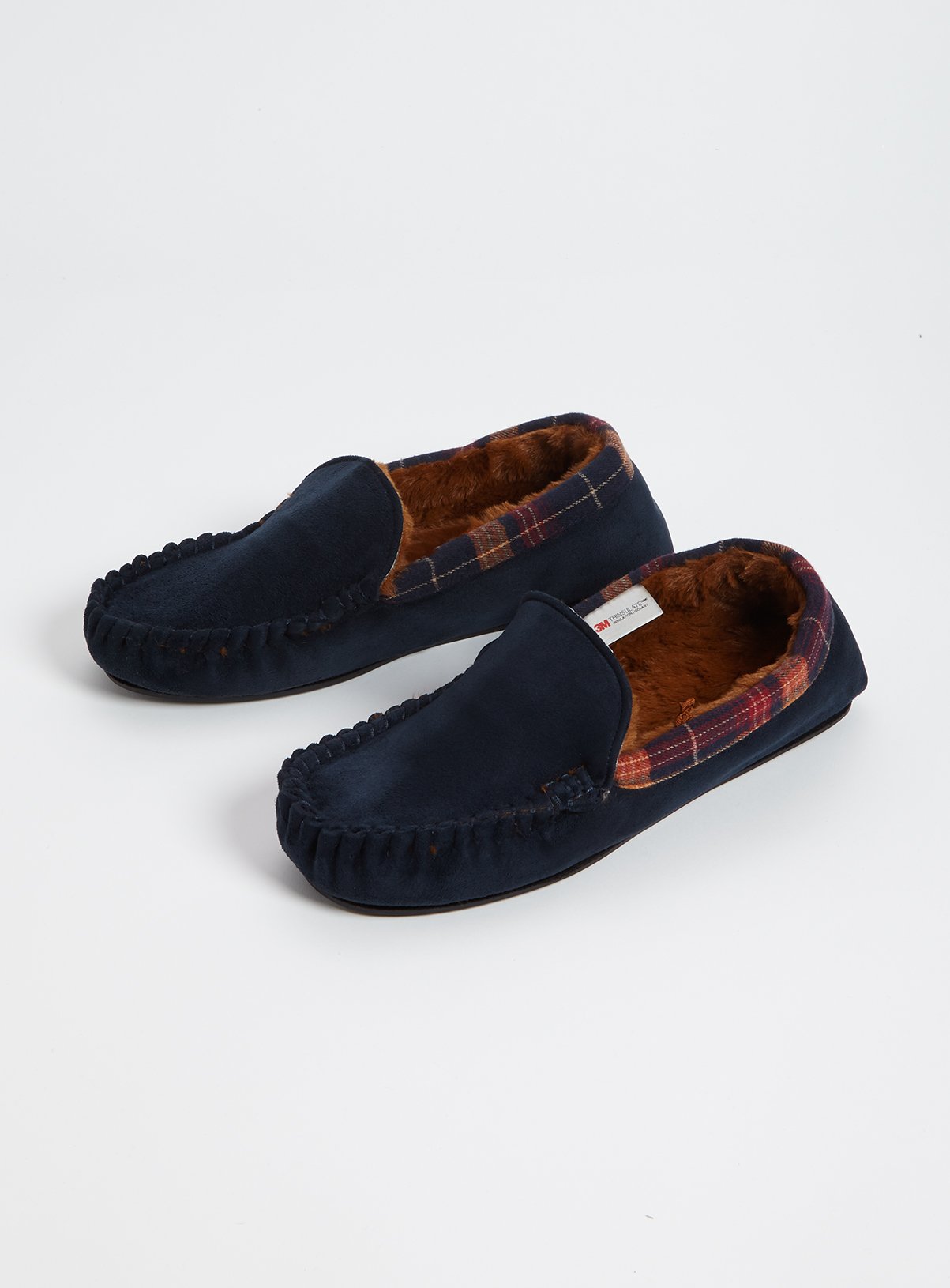 tartan moccasin slippers