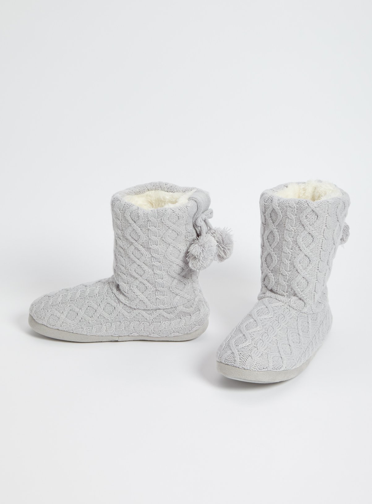 cable knit slipper boots