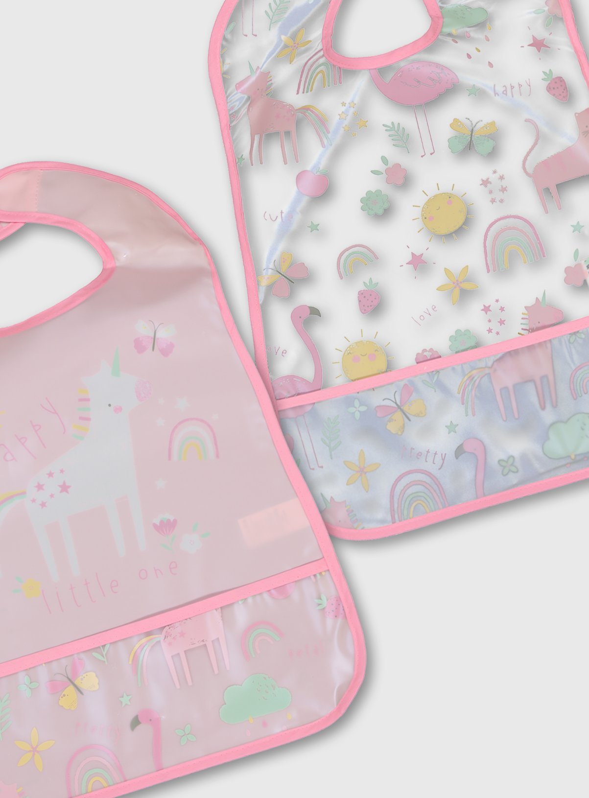 Pink Unicorn Print Bibs 2 Pack Review